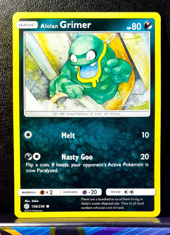 Pokemon Cards - Alolan Grimer 130/236 - Sun & Moon, Cosmic Eclipse