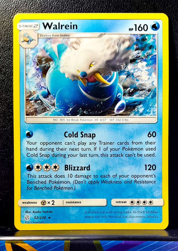 Pokemon Cards - Walrein 52/236 - Sun & Moon, Cosmic Eclipse