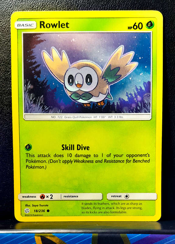 Pokemon Cards - Rowlet 18/236 - Sun & Moon, Cosmic Eclipse