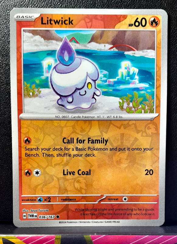 Pokemon Card - Litwick 036/167 - Reverse Holo - Twilight Masquerade