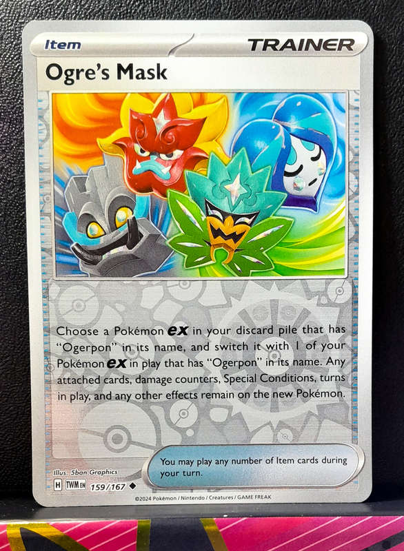 Pokemon Card - Ogre`s Mask 159/167 - Reverse Holo Trainer - Twilight Masquerade