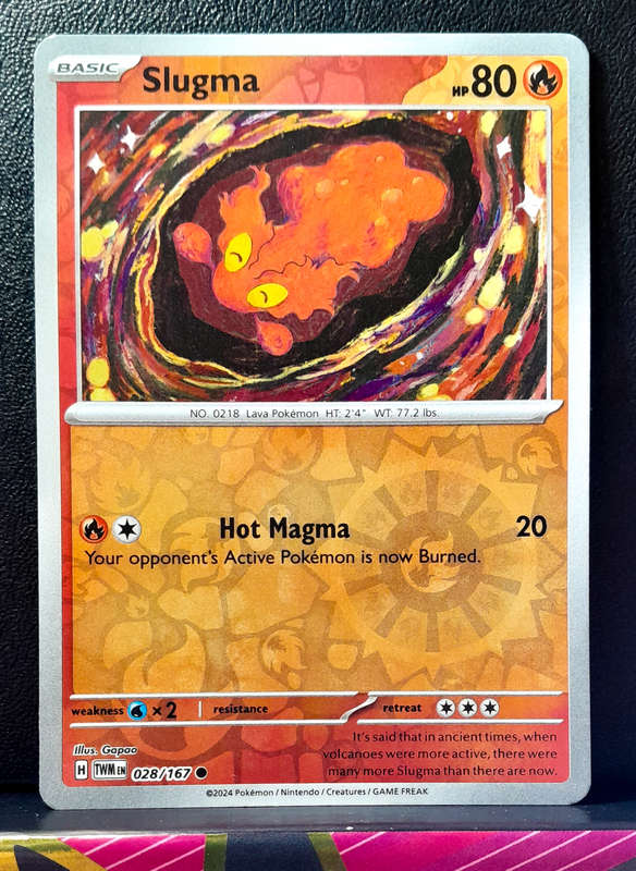 Pokemon Card - Slugma 028/167 - Reverse Holo - Twilight Masquerade