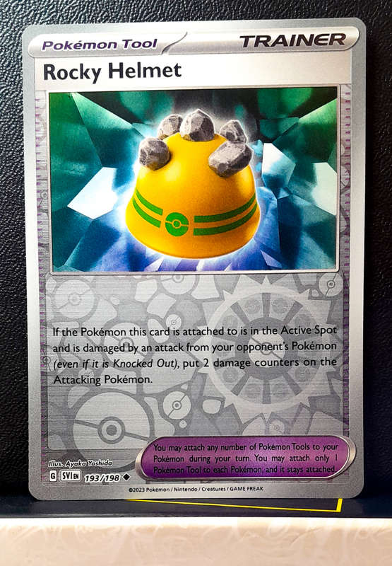 Pokemon Cards - Rocky Helmet 193/198 - Reverse Holofoil - Scarlet & Violet Base Set