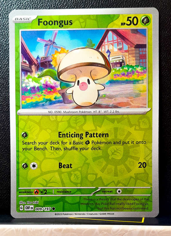 Pokemon Cards - Foongus 009/197 - Reverse Holofoil - Obsidian Flames
