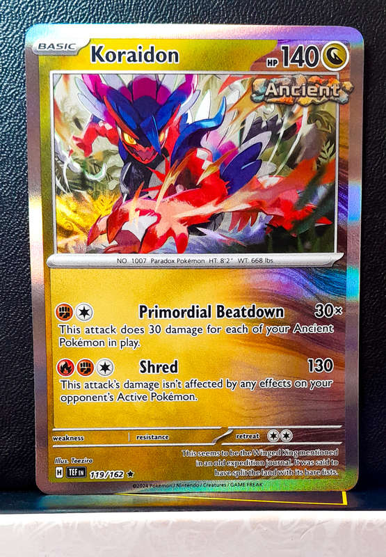 Pokemon Card - Koraidon 119/162 - Ancient Holofoil Rare - Temporal Forces