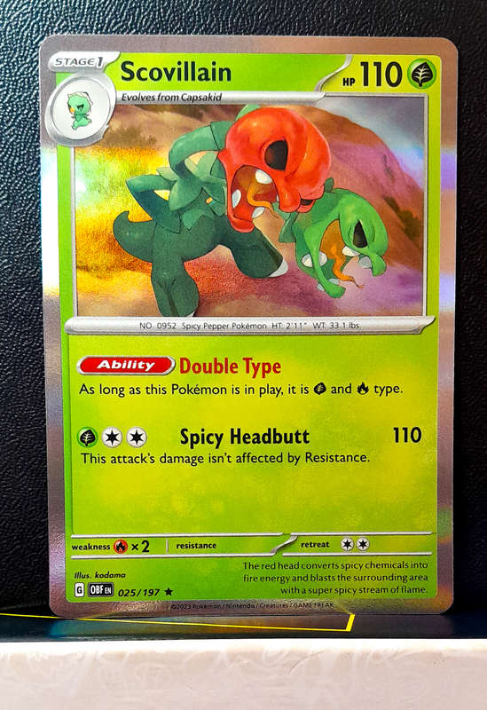 Pokemon Cards - Scovillain 025/197 - Holofoil Rare - Obsidian Flames