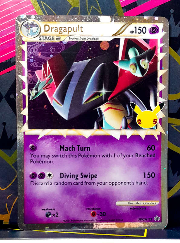 Pokemon Card - Dragapult SWSH132 - 25th Anniversary Black Star Promo