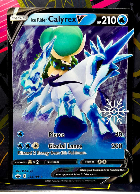 Pokemon Cards - Ice Rider Calyrex V 045/198 - Snowflake Stamped Promo - Chilling Reign