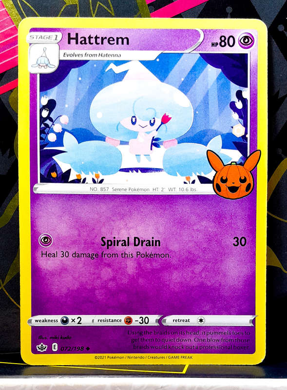 Pokemon Card - Hattrem 072/198 - Trick or Trade Halloween Promo - Chilling Regin