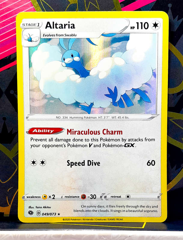 Pokemon Card - Altaria 049/073 - Holo Rare - Sword & Shield Champions Path