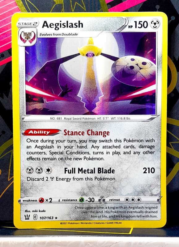 Pokemon Cards - Aegislash 107/163 - Holo Rare - Sword & Shield Battle Styles