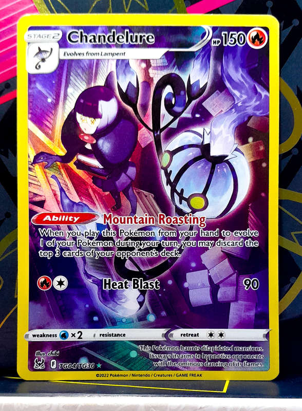 Pokemon Card - Chandelure TG04/TG30 - Holofoil Illustraition Rare - Silver Tempest