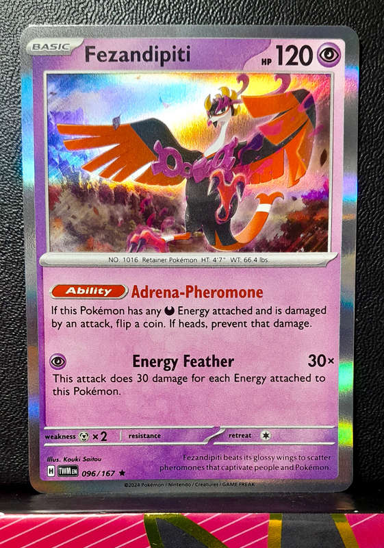 Pokemon Card  - Fezandipiti 096/167 - Holo Rare - Twilight Masquerade
