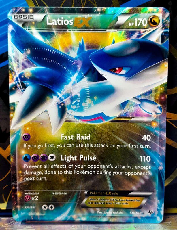 Pokemon Cards - Latios EX 58/108 - Holofoil Rare - XY Roaring Skies (2015) NM