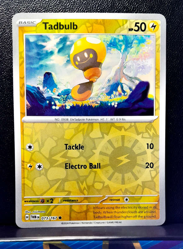 Pokemon Card  -Tadbulb 073/167 - Reverse Holofoil Rare - Twilight Masquerade (NM)