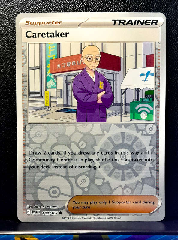 Pokemon Card  - Caretaker 144/167 - Reverse Holofoil Trainer- Twilight Masquerade (NM)