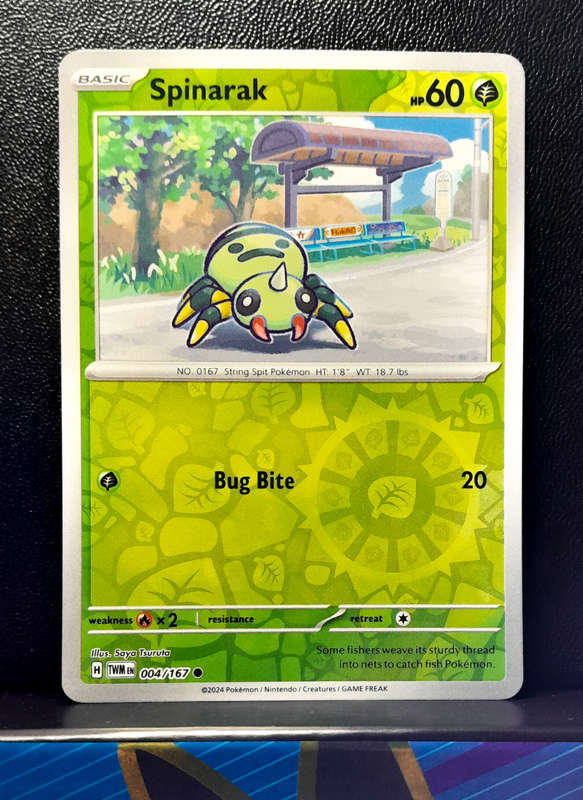 Pokemon Card  - Spinarak 004/167 - Reverse Holofoil - Twilight Masquerade (NM)