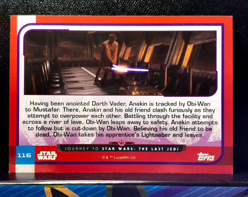 Topps Journey to Star Wars: The Last Jedi  116 - Anakin Skywalker VS Obi-Wan Kenobi (NM) 2017