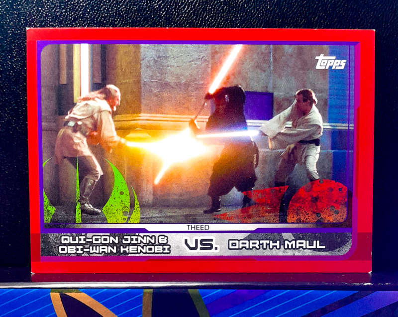 Topps Journey to Star Wars: The Last Jedi  -Qui-gon & Obi-wan Kenobi VS Darth Maul 107-  (NM) 2017
