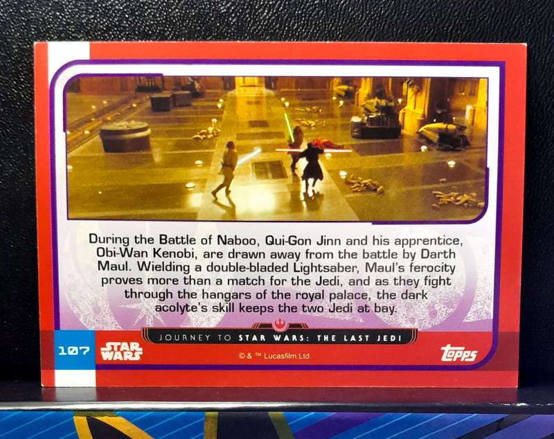 Topps Journey to Star Wars: The Last Jedi  -Qui-gon & Obi-wan Kenobi VS Darth Maul 107-  (NM) 2017