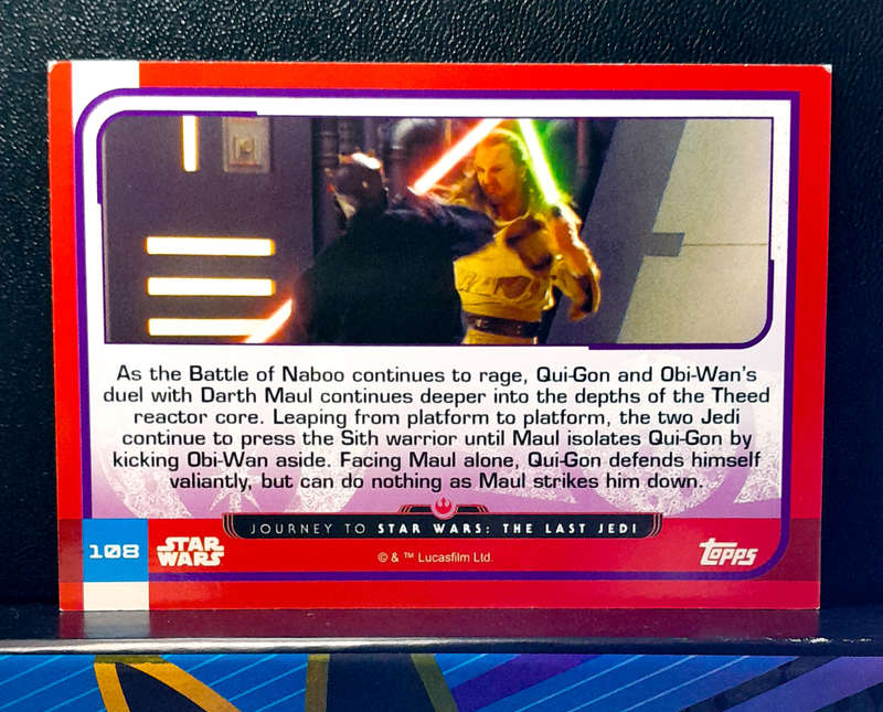 Topps Journey to Star Wars: The Last Jedi  - Qui-gon Jinn Vs Darth Maul 108   (NM) 2017