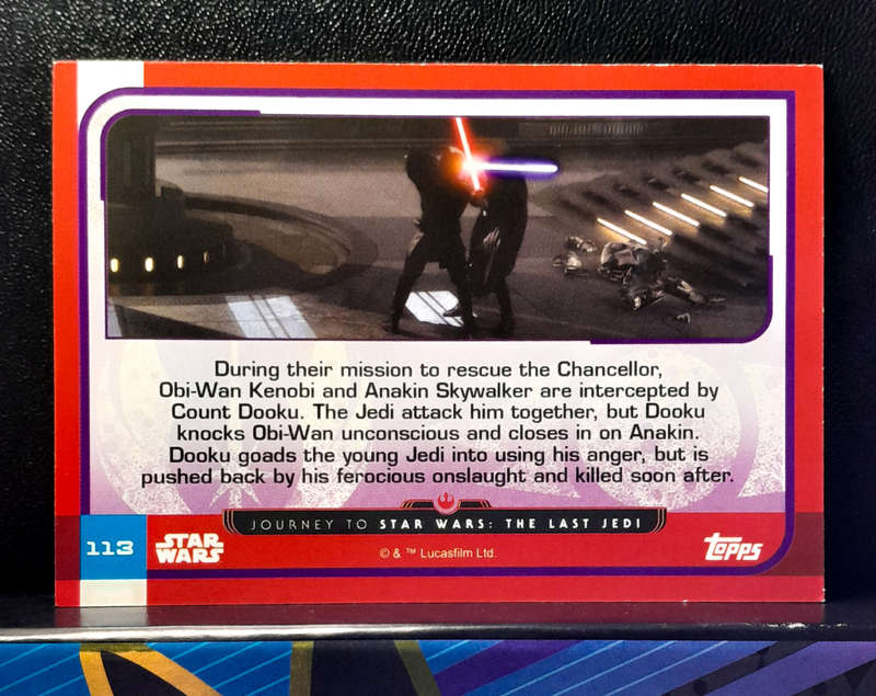 Topps Journey to Star Wars: The Last Jedi  -  Anakin Skywalker& Obi-wan VS Count Dooku (NM) 2017