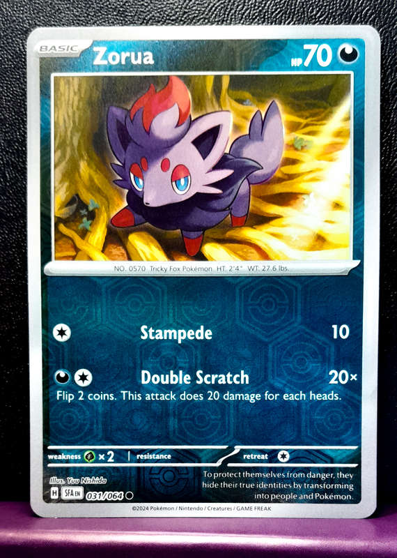 Pokemon Cards - Zorua 031/064 - Reverse Holofoil  - Shrouded Fable (NM)