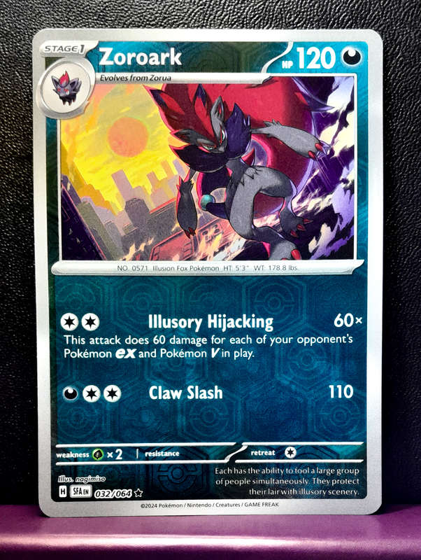 Pokemon Cards - Zoroark 032/064 - Reverse Holofoil  - Shrouded Fable (NM)