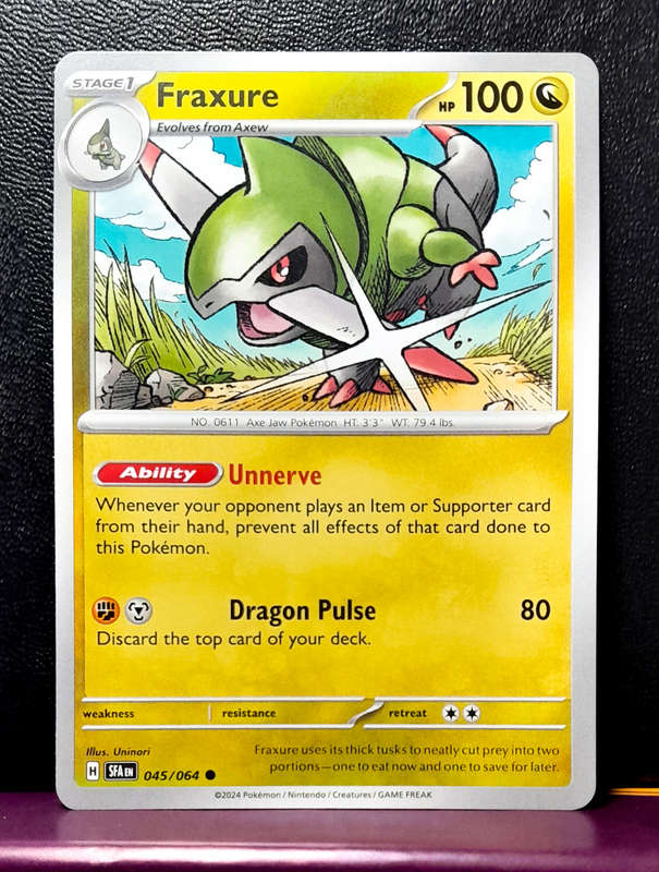 Pokemon Cards - Fraxure 045/064  - Shrouded Fable (NM)