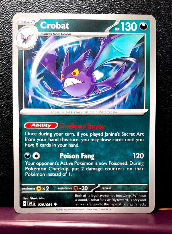 Pokemon Cards - Crobat 029/064 - Shrouded Fable (NM)