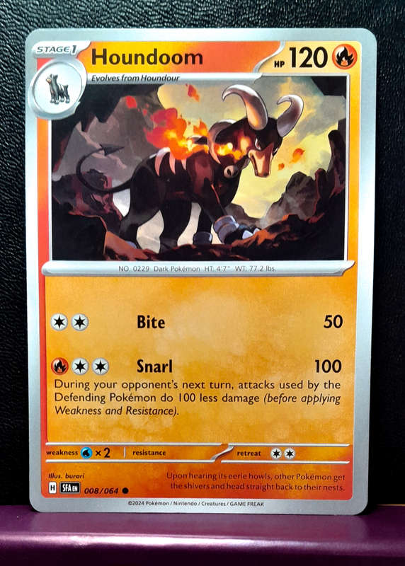 Pokemon Cards - Houndoom 008/064  - Shrouded Fable (NM)