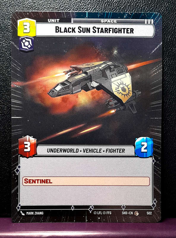 Star Wars Unlimited - Shadows of the Galaxy - Black Sun Star Fighter 502 - Hyperspace - NM