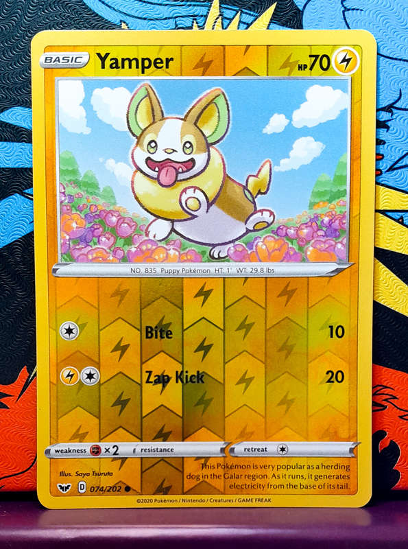 Pokemon Cards - Yamper 074/185 - Reverse Holo - Vivid Voltage (NM)