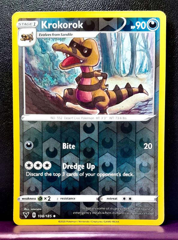 Pokemon Cards - Krokorok 108/185 - Reverse Holo - Vivid Voltage (NM)