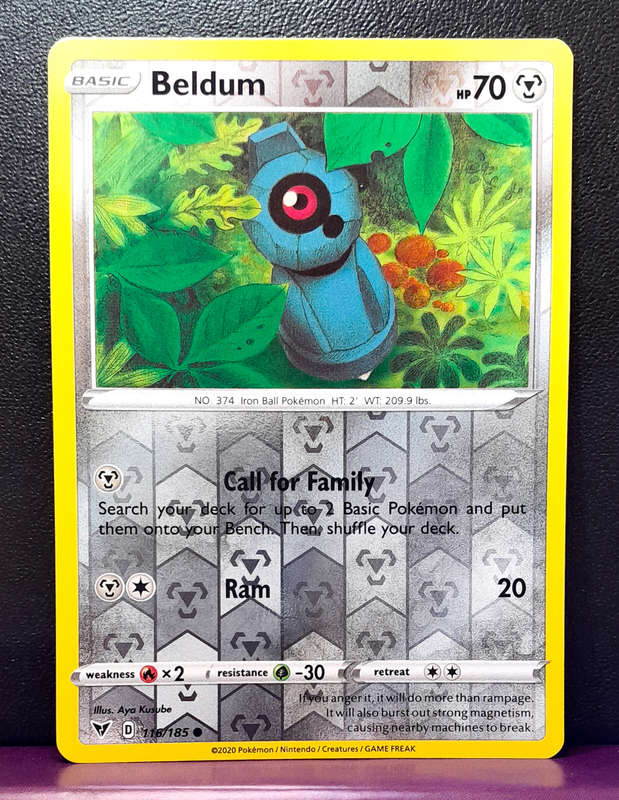 Pokemon Cards - Beldum 116/185 - Reverse Holo - Vivid Voltage (NM)