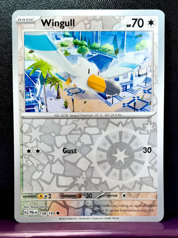 Pokemon Card - Wingull 158/193  - Reverse Holo - Paldea Evolved
