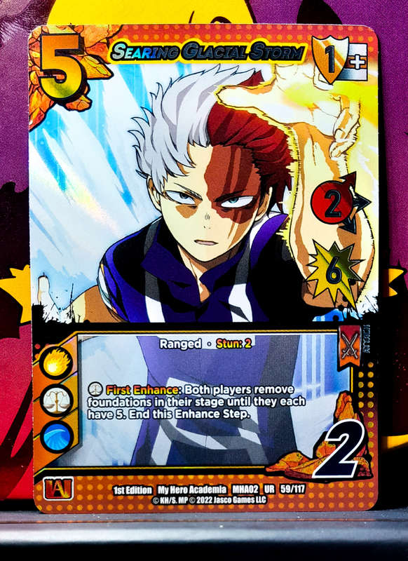 My Hero Academia CCG - 1st Edition- Universus - Searing Glacial Storm 59/117 - UR - Holofoil - NM