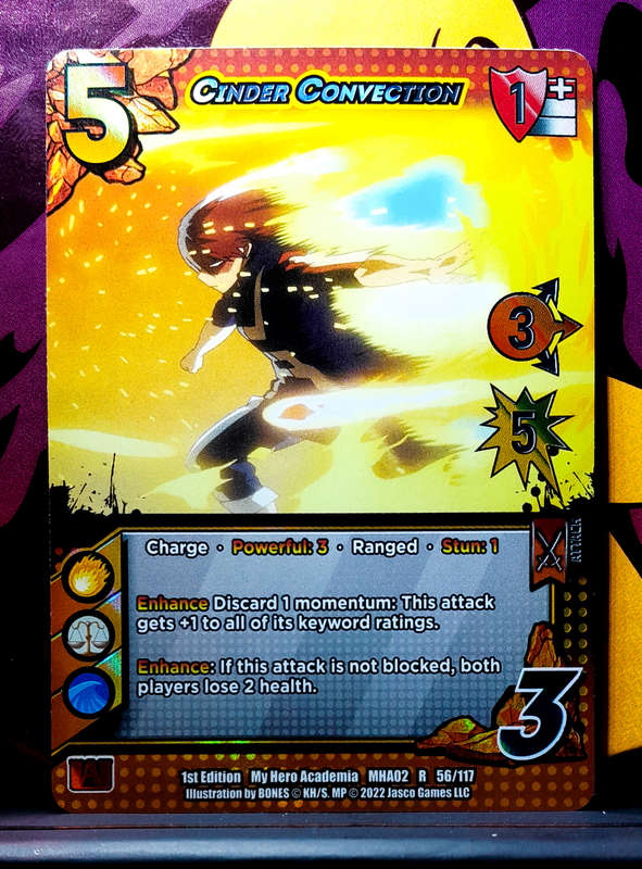 My Hero Academia CCG - 1st Edition- Universus - Cinder Convection 56/117 - R - Holofoil - 2022 NM