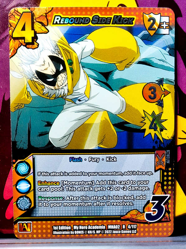 My Hero Academia CCG - 1st Edition- Universus - Rebound Side Kick 4/117 - R - Holofoil - 2022 NM
