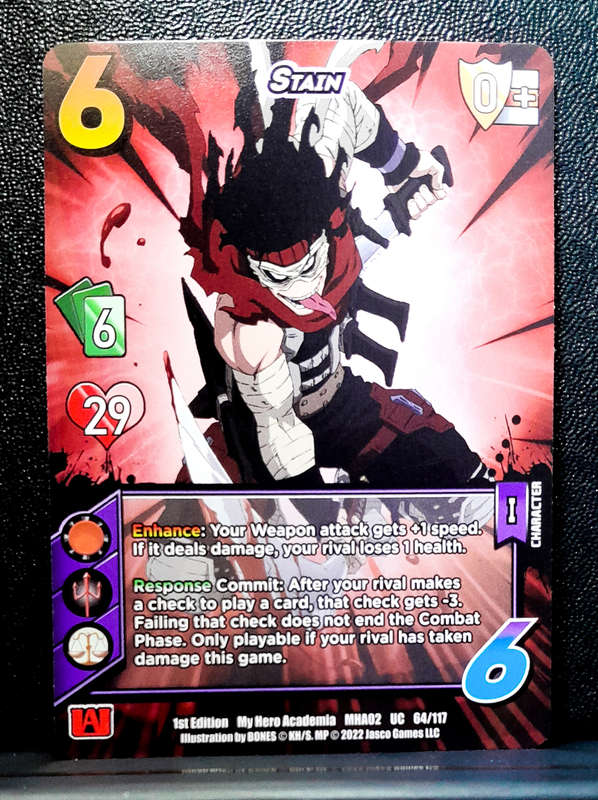 My Hero Academia CCG - 1st Edition- Stain 64/117 - Character Card - Non-foil - NM