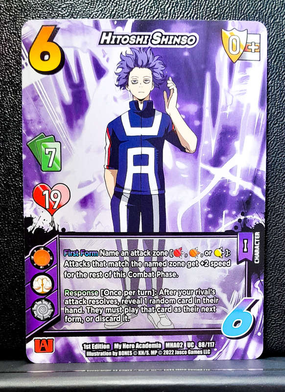 My Hero Academia CCG - 1st Edition- Hitoshi Shinso 88/117 - Character Card - Non-foil - NM
