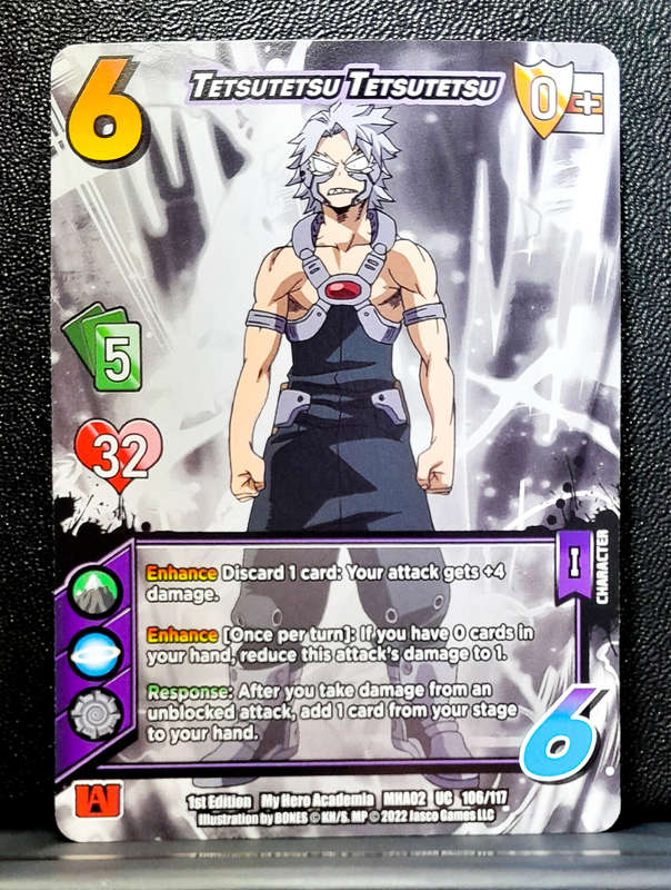 My Hero Academia CCG - 1st Edition- Tetsutetsu Tetsutetsu 106/117 - Character Card - Non-foil - NM