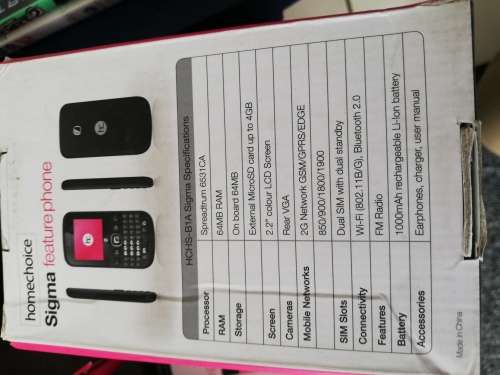 **20x Brand New Homechoice  Duel Sim Sigma  Feature Phones with 4GB Memory Cards**