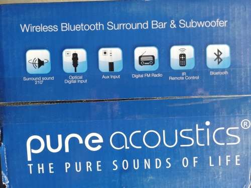 **LAST ONE***BRAND NEW WIRELESS PURE ACOUSTIC BLUETOOTH SOUND BAR AND WIRELESS SUB***