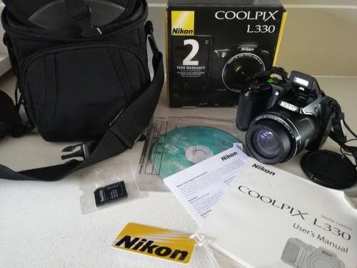***NIKON COOLPIX L330 , LIKE NEW, WITH ORIGINAL BOX, BAG, CHARGER,MEMORY CARD**
