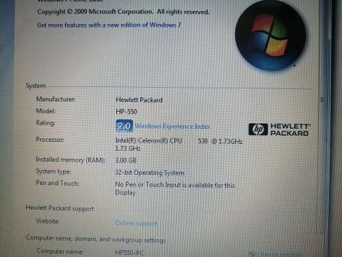 **HP 550 LAPTOP AND CHARGER**WINDOWS AND MICROSOFT OFFICE LOADED** ***