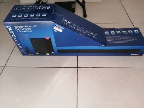 **LAST ONE***BRAND NEW WIRELESS PURE ACOUSTIC BLUETOOTH SOUND BAR AND WIRELESS SUB***
