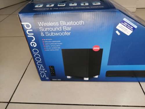 **LAST ONE***BRAND NEW WIRELESS PURE ACOUSTIC BLUETOOTH SOUND BAR AND WIRELESS SUB***