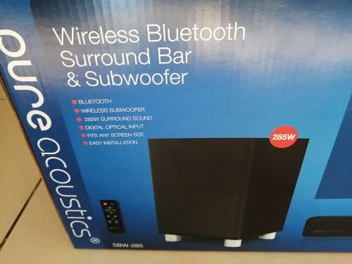 **LAST ONE***BRAND NEW WIRELESS PURE ACOUSTIC BLUETOOTH SOUND BAR AND WIRELESS SUB***