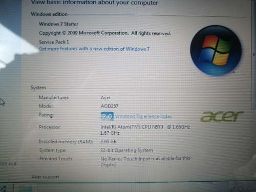 ***ACER ASPIRE ONE D257 10.1 LED LCD MINI PC. WEBCAM , WIFI, BLUETOOTH. *******